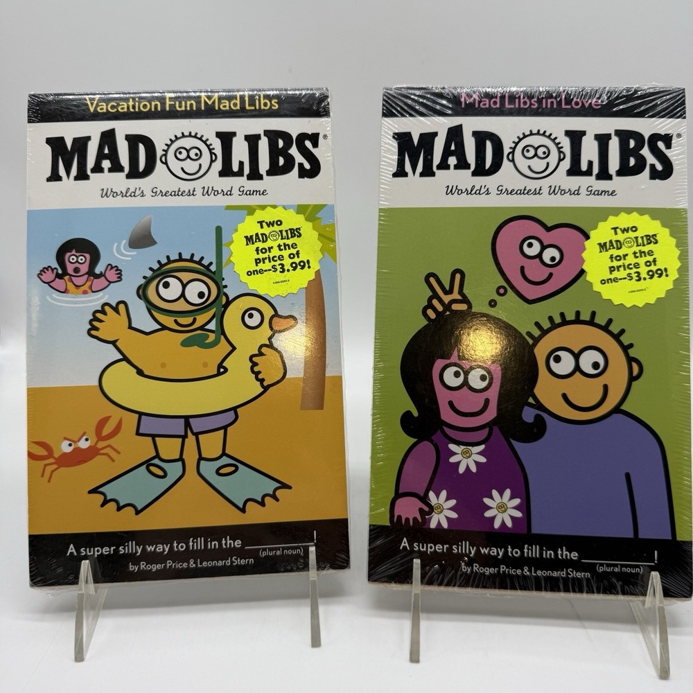 Mad Libs Word Game Books Unisex OS Multicolor Vacation Love Road Trip Diva 4pk
